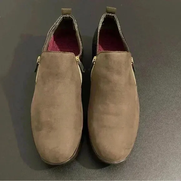 Munro Kit Platform Loafers Neutral Brown Leather Comfort Casual Classic 10 Wide