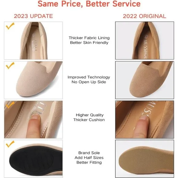 Musshoe Flat Shoes Women Blue Microfiber Round Toe Memory Foam Comfortable Shoes