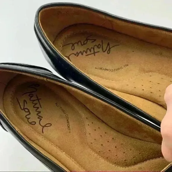 Natural soul Flats size 10 W Gracee black loafers