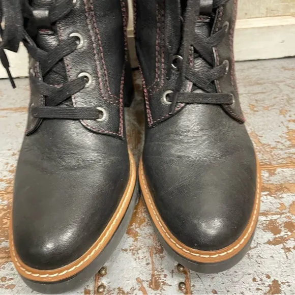 Naturalizer Callie Lace Up Leather Heeled Boots