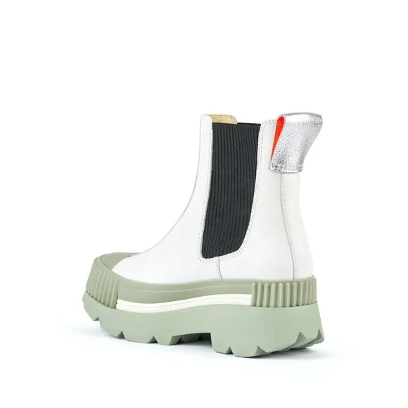NEW 4CCCCEES Suede Esker Chelsea Boots white multi for women 1368tn