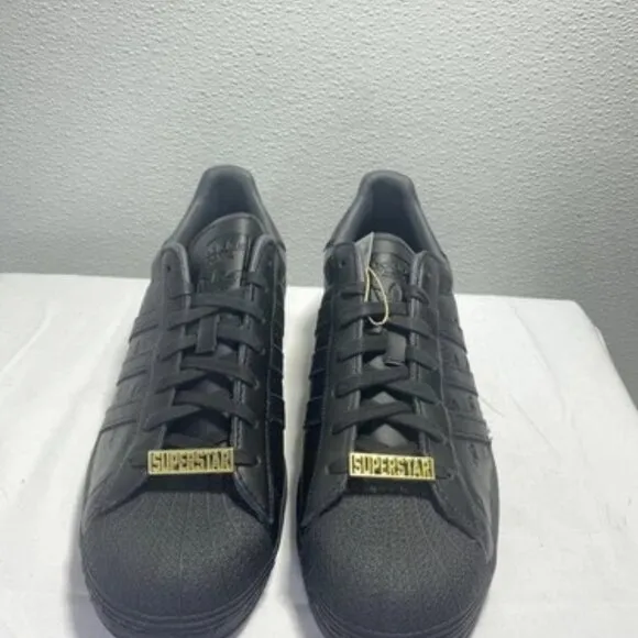 NEW ADIDIAS Black Carbon Low Top Leather Comfort Men Size 11.5 Lace Up Sneaker