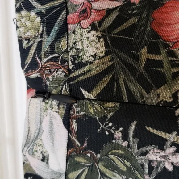 NEW Antonio Melani Black Floral Brenda Sateen Skirt Print Midi Elegant Summer