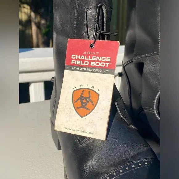 NEW Ariat Challenge Field Horse Riding Boots Womens Size 7.5 Black Medium Height