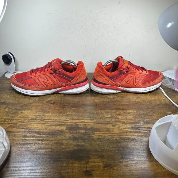 New Balance 2019 990v5 Orange White Shoes Sneakers Mens‎ Size 12 2E