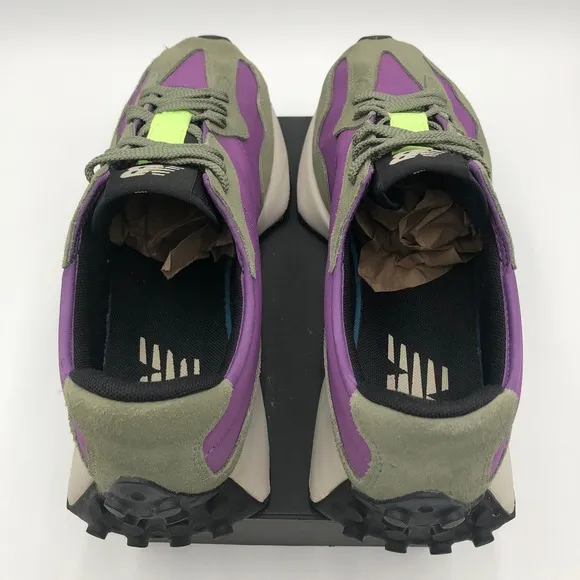 New Balance 327 Sz 10 Purple Olive Green Suede Sneakers Casual Shoes MS327TC