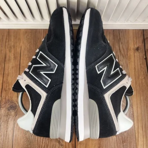 New Balance 574 Core Classic Mens Sz 9.5 D Black White Sneakers Shoes ML574EVB