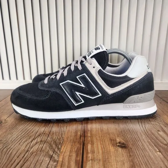 New Balance 574 Core Classic Mens Sz 9.5 D Black White Sneakers Shoes ML574EVB