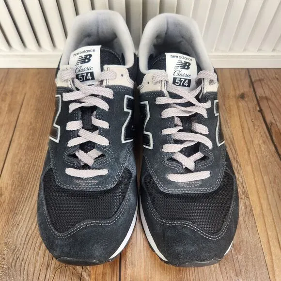 New Balance 574 Core Classic Mens Sz 9.5 D Black White Sneakers Shoes ML574EVB