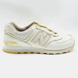 New Balance 574 Mens 9.5 White Leather Croc Embossed Shoes Sneakers ML574WEX