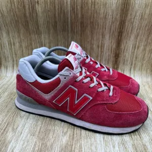 New Balance 574 Men's Size 9.5 D Red Suede Casual Sneakers Shoes‎ ML574ERD