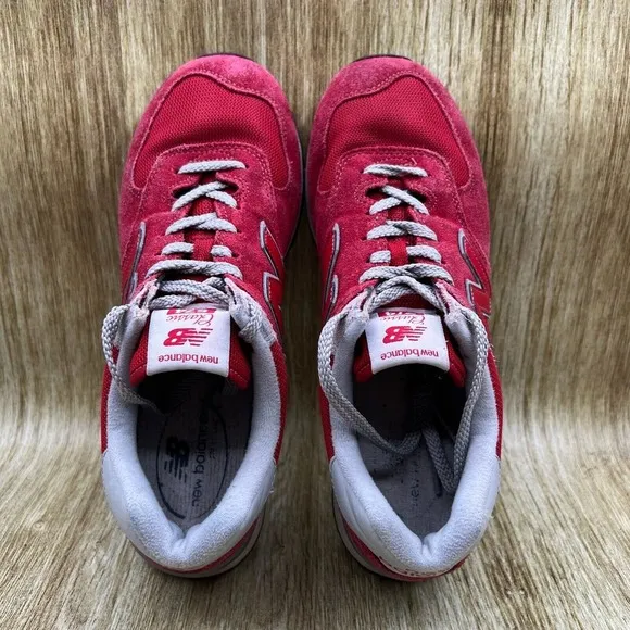 New Balance 574 Men's Size 9.5 D Red Suede Casual Sneakers Shoes‎ ML574ERD