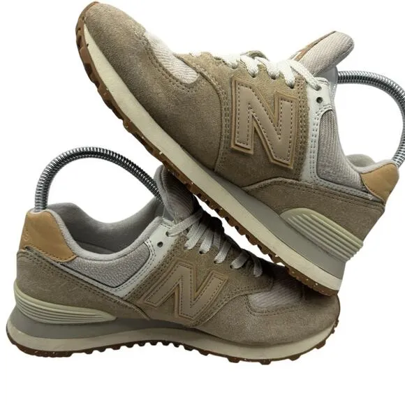 New Balance 574 ML574AA2 Men’s 5 Women 6.5 Brown White Retro Casual Sneakers