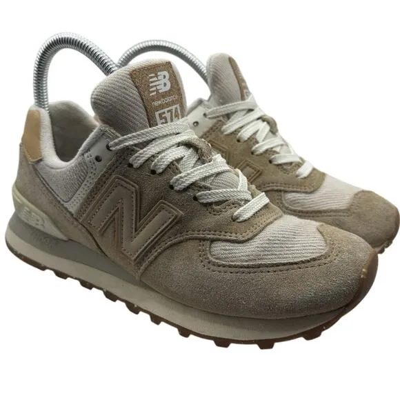 New Balance 574 ML574AA2 Men’s 5 Women 6.5 Brown White Retro Casual Sneakers