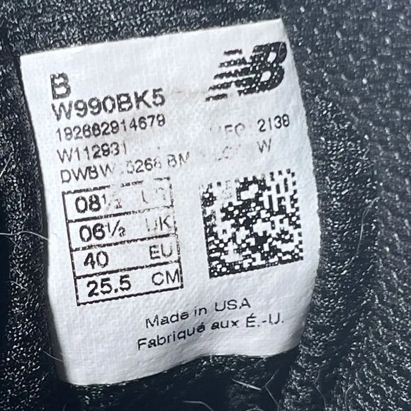 New Balance 990v5 Womens 8.5 Shoes Black Suede Casual Athletic Running Sneakers