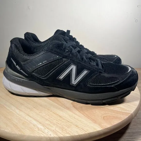 New Balance 990v5 Womens 8.5 Shoes Black Suede Casual Athletic Running Sneakers
