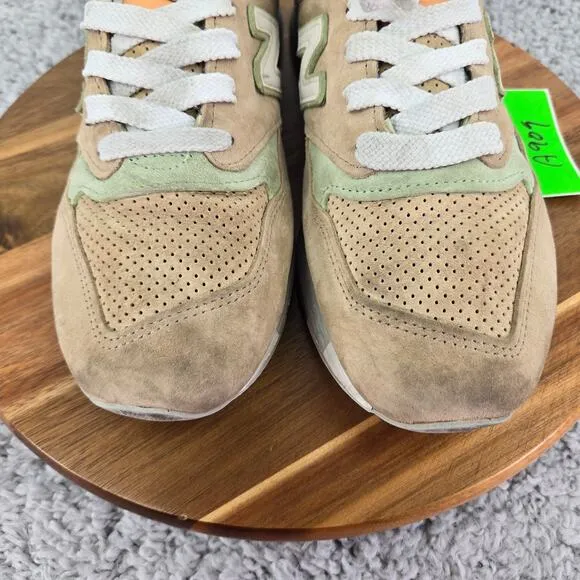 New Balance 998 Tan Mint Suede Leather Athletic Casual Daily Sneakers Mens 9 D