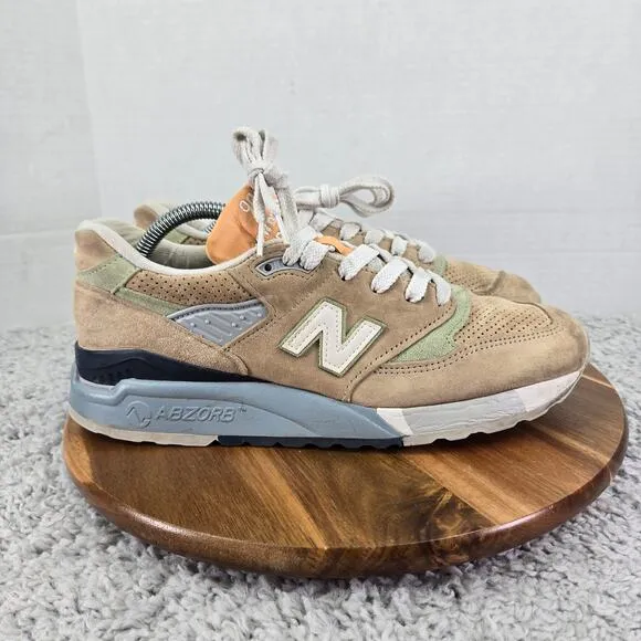 New Balance 998 Tan Mint Suede Leather Athletic Casual Daily Sneakers Mens 9 D