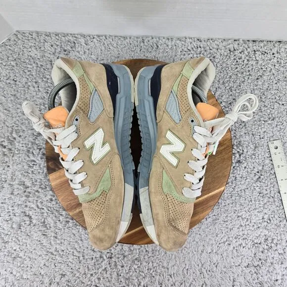 New Balance 998 Tan Mint Suede Leather Athletic Casual Daily Sneakers Mens 9 D