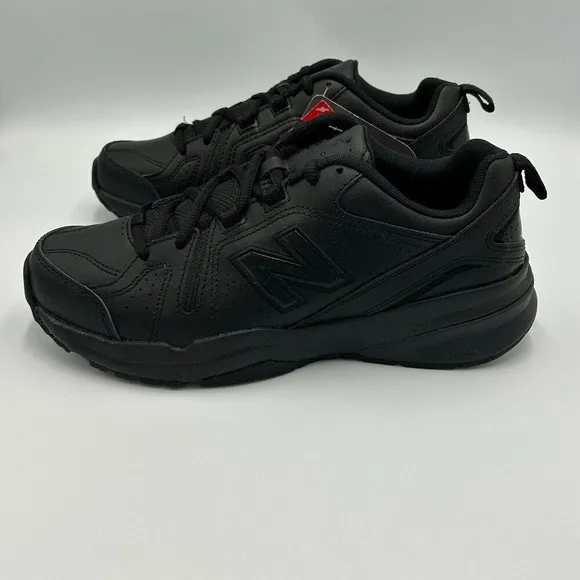 New Balance Black Leather Sneakers Men's 7D Slip Resistant MX608AB5 New in Box