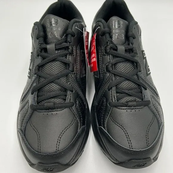 New Balance Black Leather Sneakers Men's 7D Slip Resistant MX608AB5 New in Box