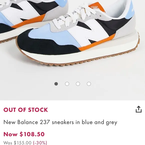 NEW BALANCE THE INTELLIGENT CHOICE 237 SNEAKERS WORN ONCE