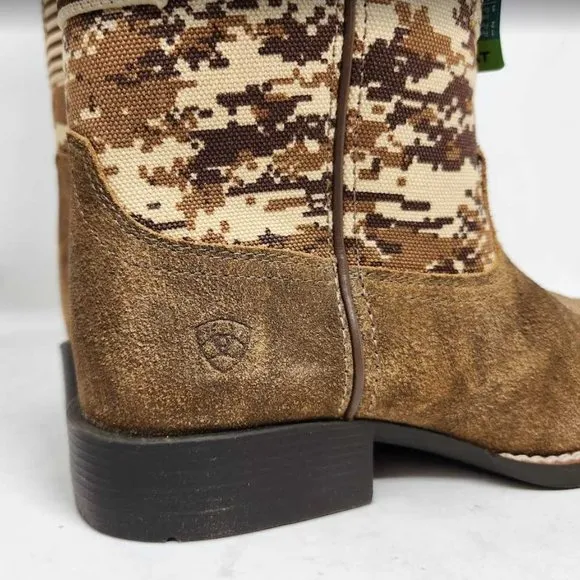 New big kids 4.5 Ariat Patriot USA flag western cowboy camo boots