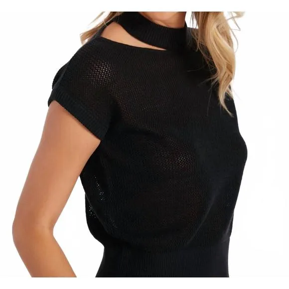 NEW BISHOP   YOUNG alexis cut out sweater in black