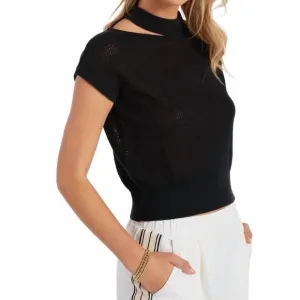 NEW BISHOP   YOUNG alexis cut out sweater in black