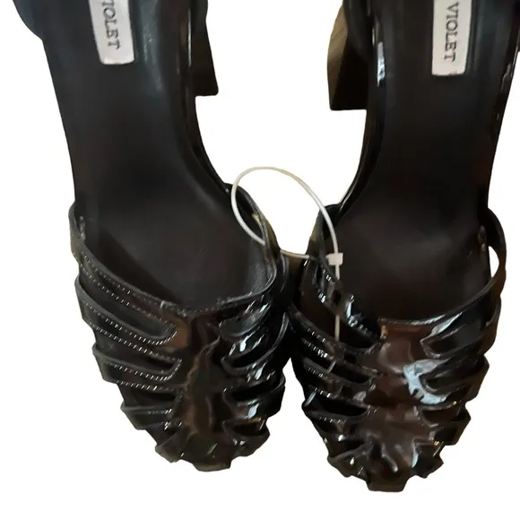✅New! Black Fisherman Chelsea and Violet Adrianna Patent Platform Dress