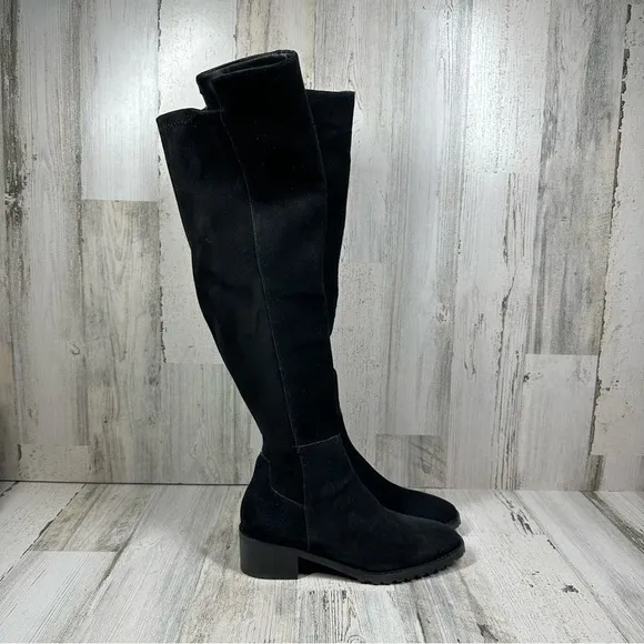 NEW Blondo Sierra Black Suede Leather Waterproof Over the Knee Boots #1295