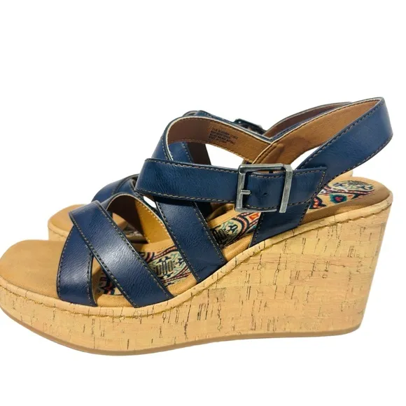 NEW BOC Wedge Sandal Cork Sole Straps Platform Heel Summer Vacation Classic 11