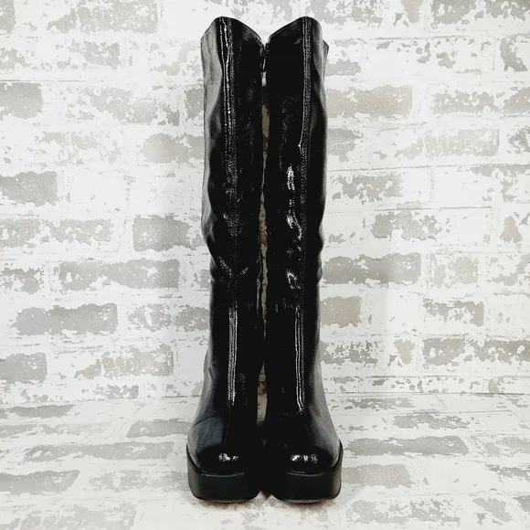 New Circus By Sam Edelman Sandy Patent Leather Platform Heeled High Boot K999