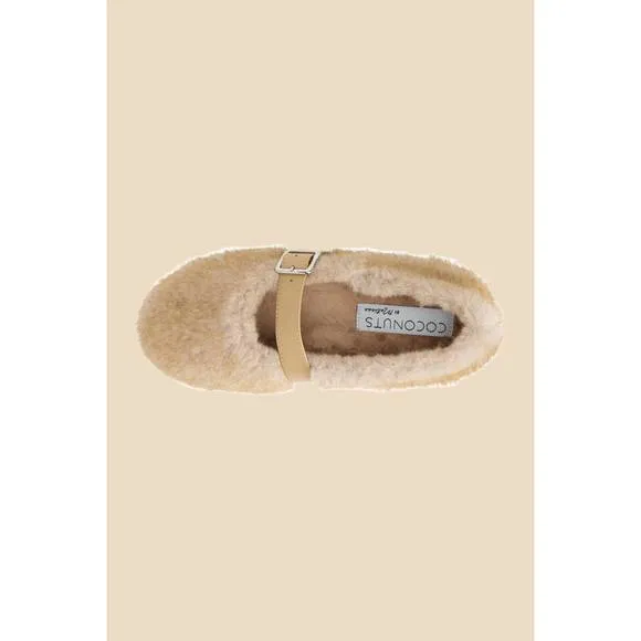 NEW COCONUTS BY MATISSE women's nome furry mary jane flats in natural