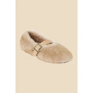 NEW COCONUTS BY MATISSE women's nome furry mary jane flats in natural