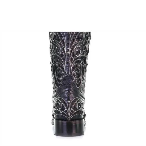 NEW CORRAL women's inlay square toe boots in black/bone
