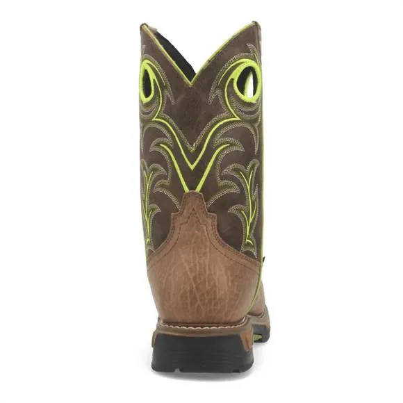 NEW DAN POST. men's comp-toe waterproof hurricane storms eye work boot in brown/