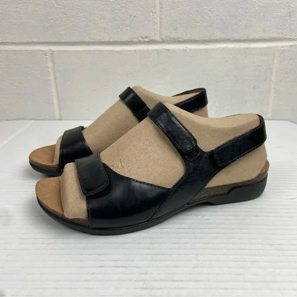 NEW Dansko Ronda Waxy Burnished Sandals Women's EU36/US 5.5-6 Black