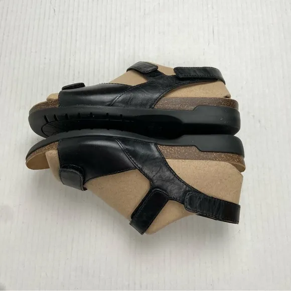 NEW Dansko Ronda Waxy Burnished Sandals Women's EU36/US 5.5-6 Black