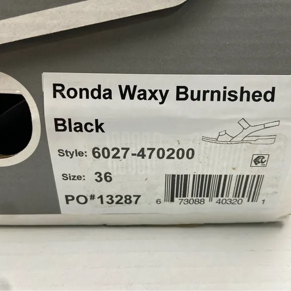 NEW Dansko Ronda Waxy Burnished Sandals Women's EU36/US 5.5-6 Black