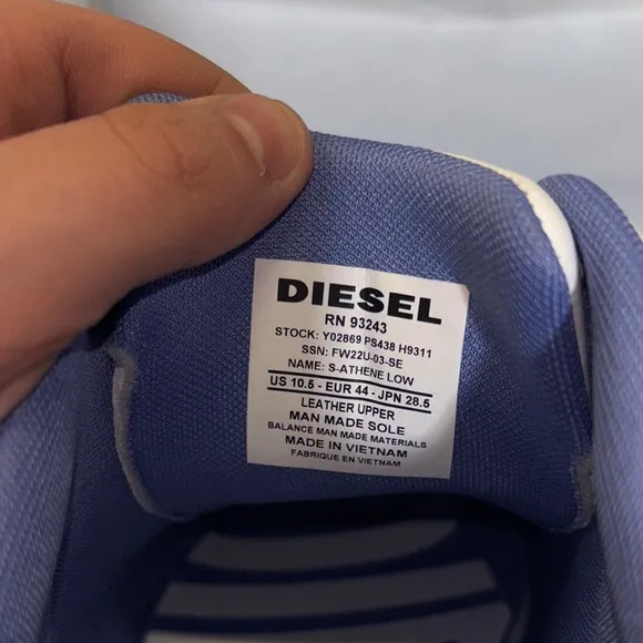 NEW DIESEL Men's S-Athene Low Leather Sneakers Size 10.5