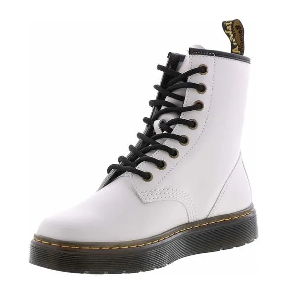 NEW Doc Martens Zavala Leather Combat Boots Women’s Size 7 White Air Cushioned