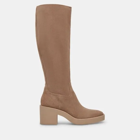 NEW DOLCE VITA Suede Harrah H2o High Shaft Boots Truffle Suede FOR WOMEN 763mn