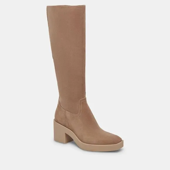 NEW DOLCE VITA Suede Harrah H2o High Shaft Boots Truffle Suede FOR WOMEN 763mn