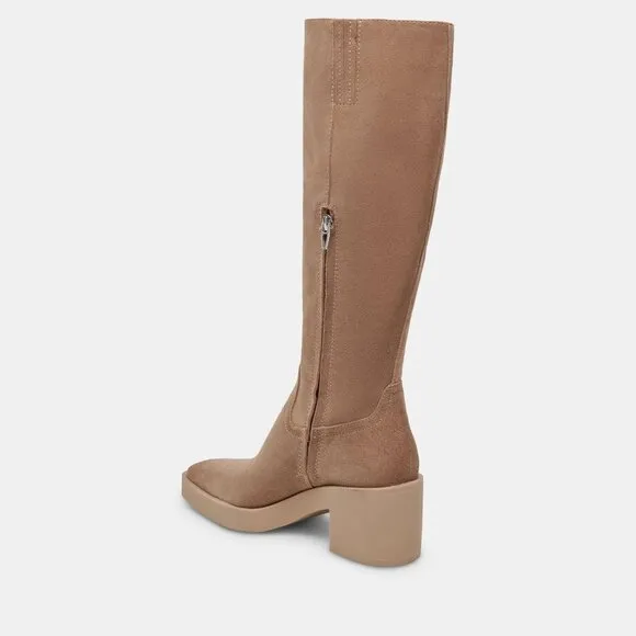 NEW DOLCE VITA Suede Harrah H2o High Shaft Boots Truffle Suede FOR WOMEN 763mn