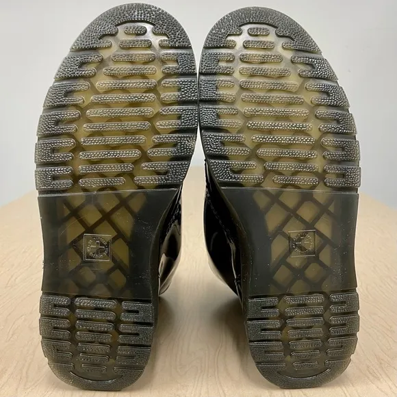 New Dr Martens Boots Girls 6 US 37 EU Zavala Combat Black Patent Leather Juniors
