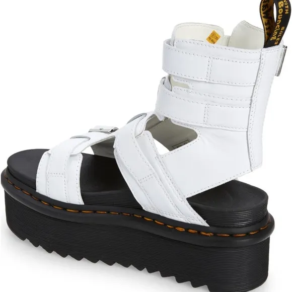 New Dr. Martens Giavanna Platform Gladiator White Leather 7US