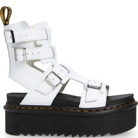 New Dr. Martens Giavanna Platform Gladiator White Leather 7US