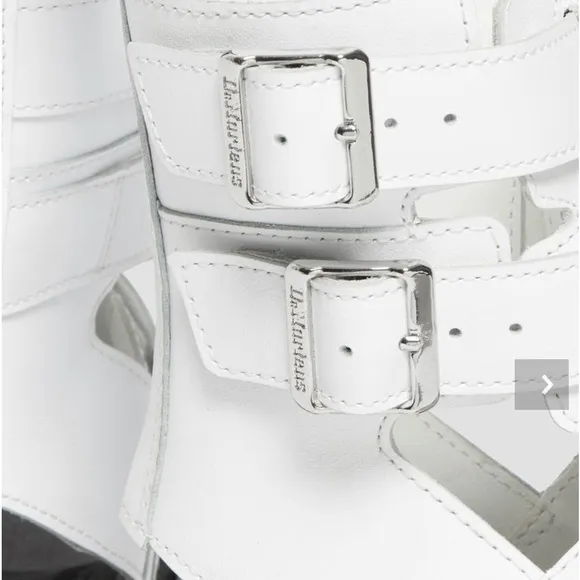 New Dr. Martens Giavanna Platform Gladiator White Leather 7US