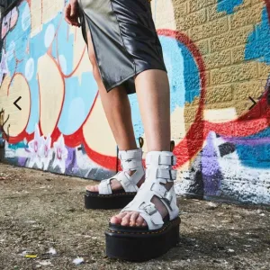 New Dr. Martens Giavanna Platform Gladiator White Leather 7US